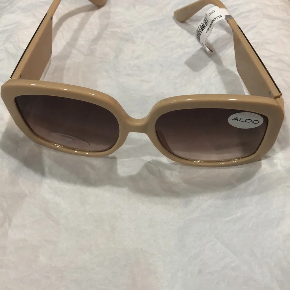Aldo‎ tan Eliandre-271 plastic frame logo fade lens oversized sunglasses new